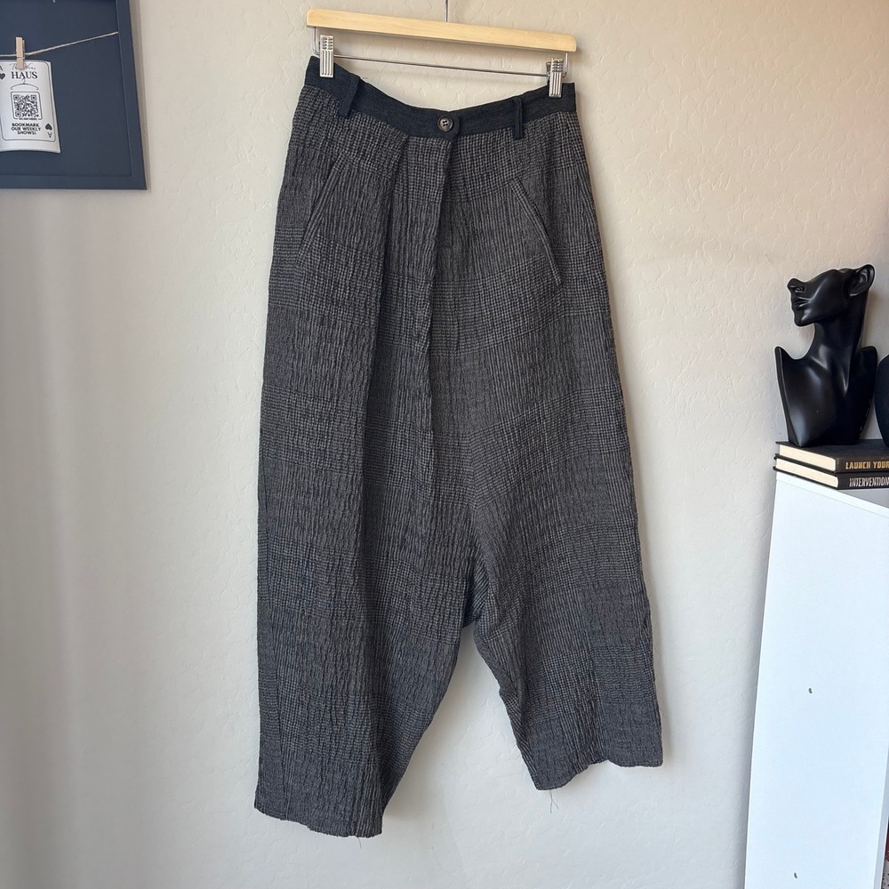 Ivan Grundahl Copenhagen Wool Blend Wide Leg Cropped Trousers Grey Size 38‎ - Picture 2 of 8